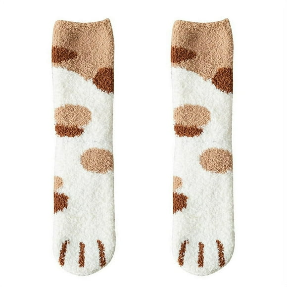 MesaSe Chaussettes Pantoufles d'Hiver Moelleuses, Duveteuses et Chaudes pour Femmes, Mignonnes Pattes de Chat, Chaussettes d'Animaux pour la Maison et le Sommeil