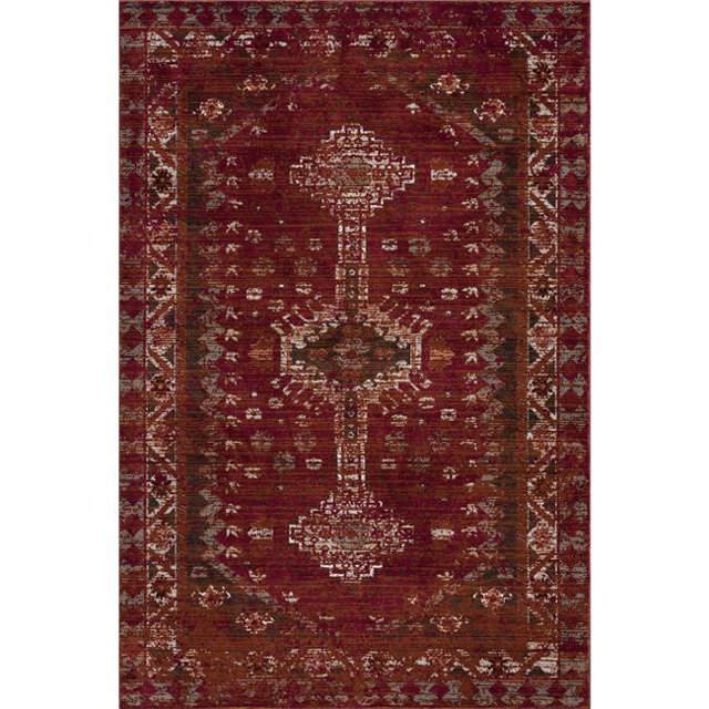 LR Resources GALAC81378RED7696 Worldly Traditions Kingston Qashqai Oriental Rectangle Area Rug