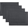 thumbnail image 2 of SHIQI-Linen Ensemble de Sets de Table 4- 100 % Lin Pur Gris Anthracite 14 x 19 Pouces - Ourlet Classique, Lavable, 2 of 4