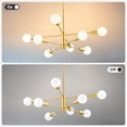 thumbnail image 2 of Bestco 8-Light Modern Sputnik Chandelier for Dining Room with 4 Extension Rods Gold, 2 of 11