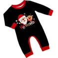 thumbnail image 3 of Family Christmas Pajamas Matching Sets – Black Long Sleeve Tops and Pants with Santa Claus and Reindeer Print, Festive Holiday Sleepwear Outfits for Couples and Families, 3 of 5
