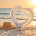 thumbnail image 5 of 29.5" Inflatable Heart Pool Float, Swim Heart Shaped Pool Ring Float Loungers Tube for Summer Swimming Pool Beach Bachelorette Party, Durable & Easy to Inflate (White), 5 of 6