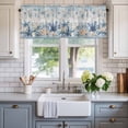 thumbnail image 2 of Ocean Starfish Valances for Windows Coastal Vintage Blue Sea Shell Seahorse Jellyfish Stripe Valance Curtains Rod Pocket Bathroom Small Window Treatments for Kitchen Living Room Bedroom, 42"x12", 2 of 7