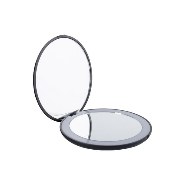 Compact Rechargeable Lighted Makeup Mirror for Travel Purse and