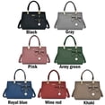 thumbnail image 6 of Purses and Handbags for Women Fashion Ladies PU Leather Top Handle Satchel Shoulder Tote Bags Plum Bow Crossbody Bag, 6 of 9