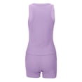 thumbnail image 6 of Aihuaihua Women's Casual Solid Color Slim Fit Tank Top and High Waist Shorts Two Piece Summer Outfit, 6 of 9