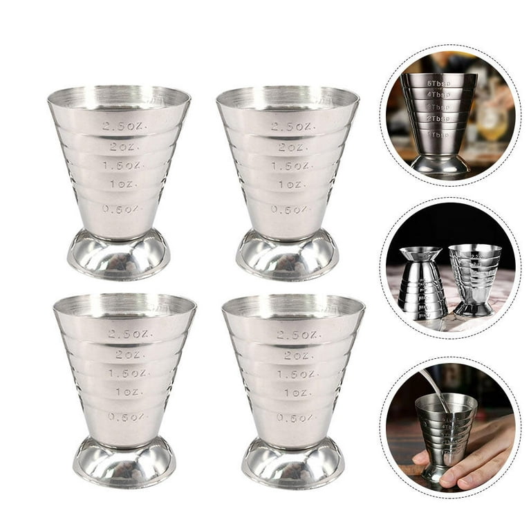Bartender Scale Cup, Graduated Cup, Measuring Device, Wine Cup, Jigger  Cup4pcs Practical Stainless Steel Bartending Scale Cups Measuring Jiggers