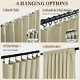 thumbnail image 2 of 100% Blackout Curtains 2 Panels Set, 52" Back Tab/Rod Pocket with Machine Washable Linen Textured Blackout Drape for Bedroom, Curtains,Natural, 2 of 7