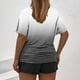 thumbnail image 5 of Tops Cortos para Mujeres, Cintura Plisada Cuello Redondo Tamaño Grande Camiseta de Manga Corta Top Casual Hecha de Estante de Imitación, Camisetas Casuales de Mujer, 5 of 6