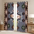 thumbnail image 2 of Homewish Western Boho Aztec Black Out Curtains for Men, Rustic Mandala Hippie Curtains Pack of 2 (42x63 Each), Grey Black Abstract Bedroom Curtains, Living Room Curtains Decor, 2 of 6