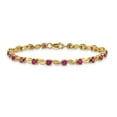 thumbnail image 3 of 14k Yellow Gold Bracelet Gemstones July Women's Ruby Round 4 mm 7 in Oval, 3 of 4