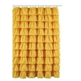 Ruffled yelow Fabric Shower Curtain