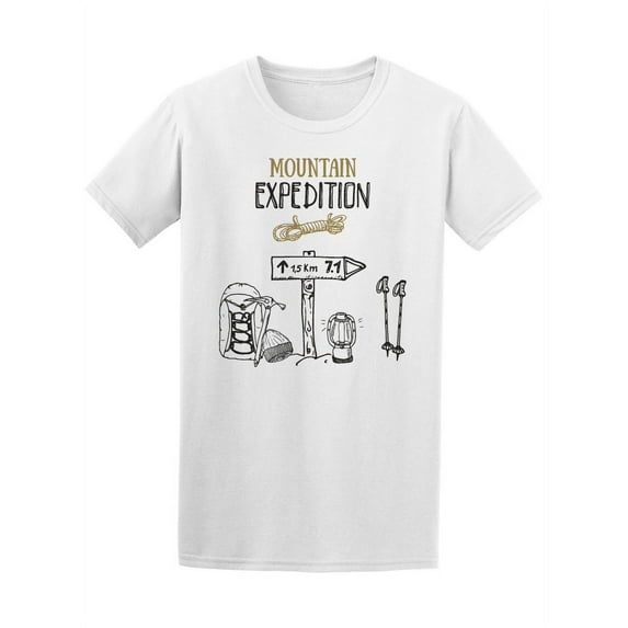 Mountain Expedition Hiking Lover T-Shirt Men -Image by Shutterstock, Male x-Large