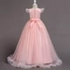 thumbnail image 4 of Vestido de Dama de Honor de Encaje para Niñas Largo Corte A Vestido de Boda y Certamen de Tul Fiesta Talla 3-16 Años Rosa Empolvado 5-6 Años, 4 of 5