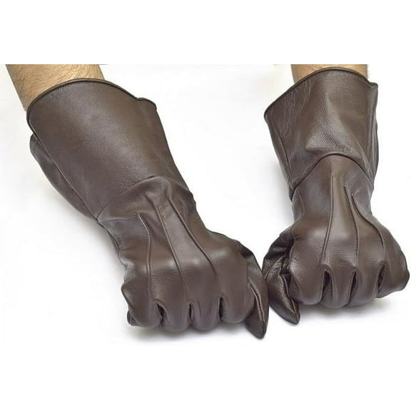 Medieval Gauntlet leather cosplay gloves long arm cuff