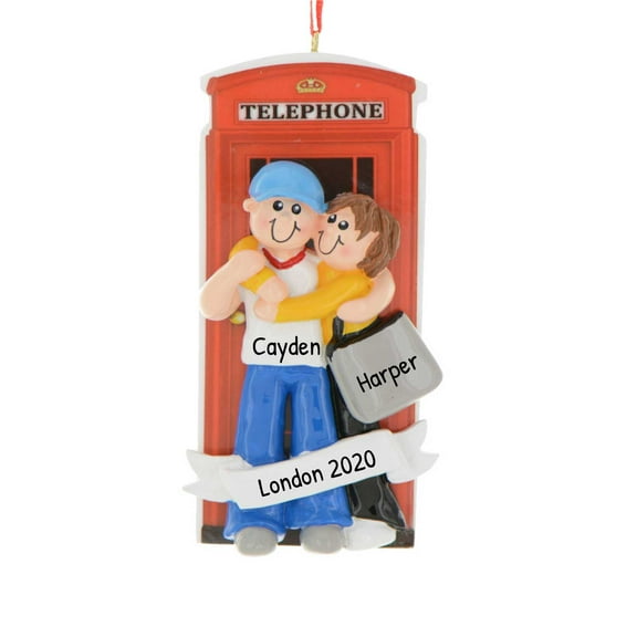 Personalized Vacation Couple in London Ornaments for Christmas Tree Our First Christmas Together