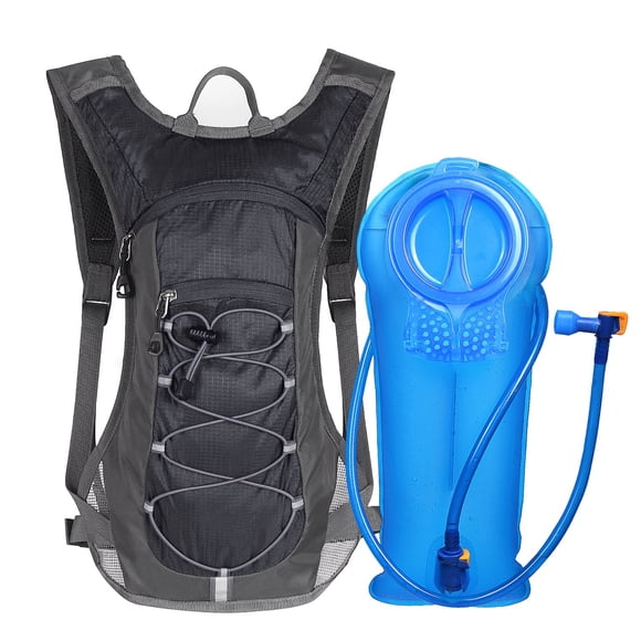Mochila de hidratación Unigear con vejiga de agua de 2 l de 70 oz para correr, caminar, andar en bicicleta, escalar, acampar, andar en bicicleta (negro)