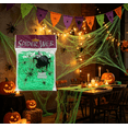 thumbnail image 5 of Stretchy Halloween Spider Silk, 20G Fake SPIDER Silk with 2 Pcs Plastic SPIDER, Spooky Stretch SPIDER Webbing for Indoor & Outdoor Halloween Party Decorations,Green, 5 of 6