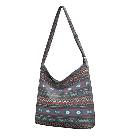 Colorful Geometric Crossbody Bag - Lightweight Adjustable Shoulder Tote, Bohemian Chic Large Capacity Purse