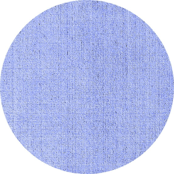 Ahgly Company Indoor Round Solid Blue Modern Area Rugs, 3' Round