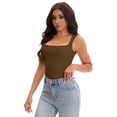 thumbnail image 4 of Unique Bargains Square Neck Sleeveless Tank Camisoles XL Brown, 4 of 6