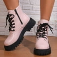 thumbnail image 4 of Bnwani Women Boots Footwear Fashion Thick Chunky Solid Boot Pink Size 5.5, 4 of 9