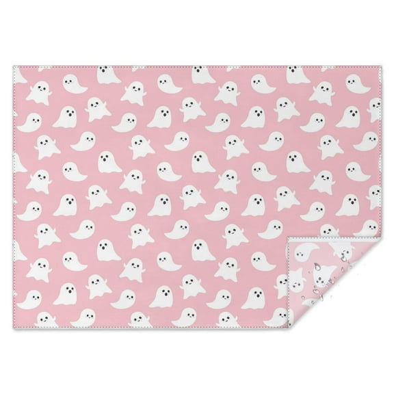 Halloween Ghosts Cute Spooky Table Cloth, Waterproof Tablecloth Stain-Resistant Holiday Table Covers for Dining Room Parties Dinner, Heavy Weight Tabletop Cover Kitchen Rectangle 60x84 Inch