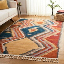 Safavieh Farmhouse Charlie Geometric Area Rug, Yellow/Red, 4' x 5'4"