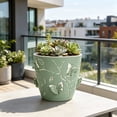 thumbnail image 4 of AuroraX Butterfly Pattern Plantser Double Layer Hollow Plantser Decorative Ventilated Lightweight Indoor Outdoor Plastic Embossed Garden Pot Green, 4 of 6