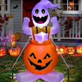 thumbnail image 4 of Halloween Inflatable Outdoor Decorations Ghost Halloween Troubled Ghost Pumpkin LED Horror Props Decoration, 4 of 5