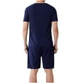thumbnail image 4 of Youzhen Mens Pajama Sets Clearance under $10 Men's Short Pajama Sets Plus Size Summer Pajamas Shorts and Short Sleeve, 4 of 9