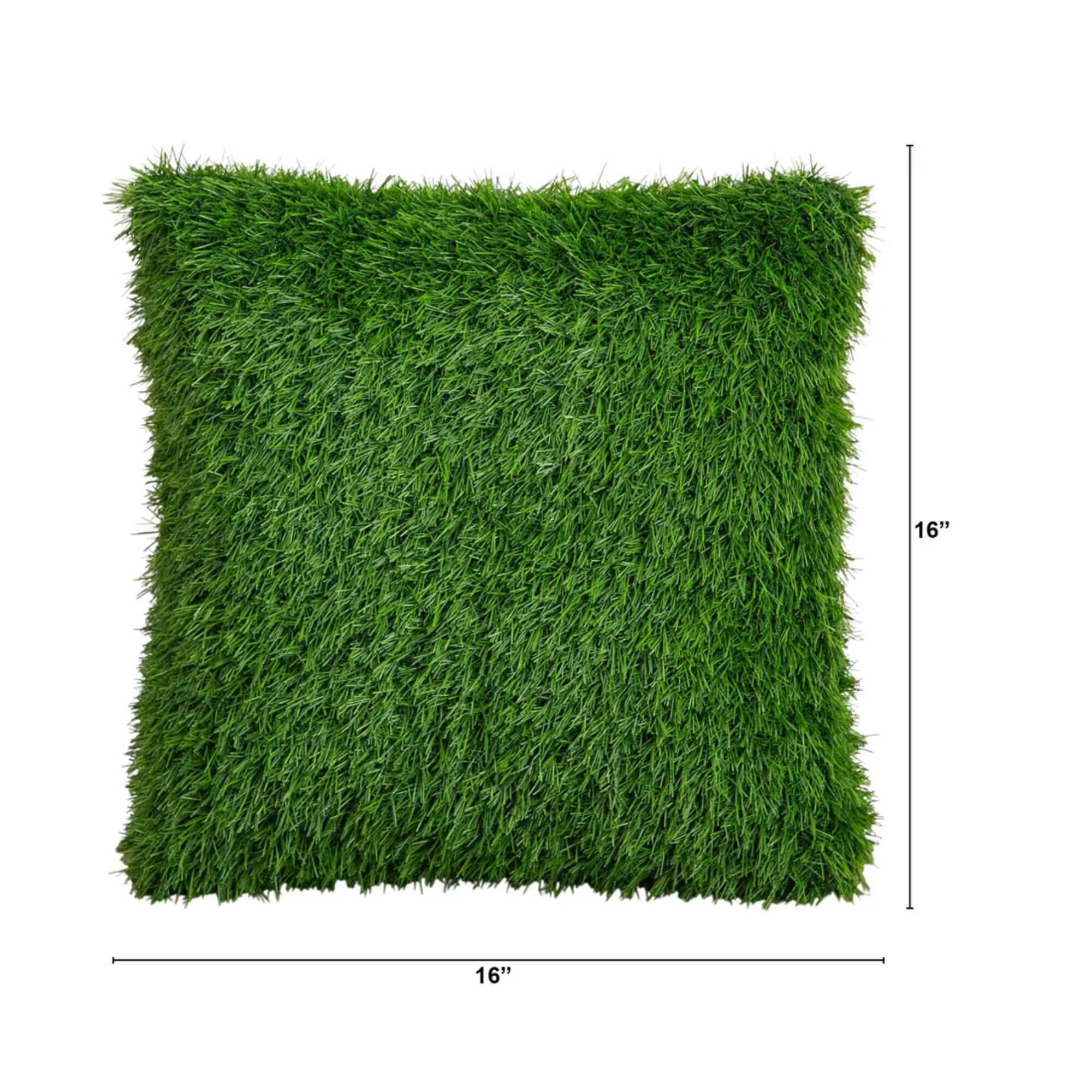 Nearly Natural UV-Resistant Artificial Outdoor Grass Throw Pillow - 16"
