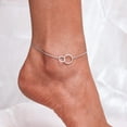 thumbnail image 3 of Chic & Artsy Anklet Bracelets for women 925 Sterling Silver Interlock Circles Anklet Foot Chain Anklets Mother Daughter Anklet Sister Anklet Best Friend Anklet, 3 of 7