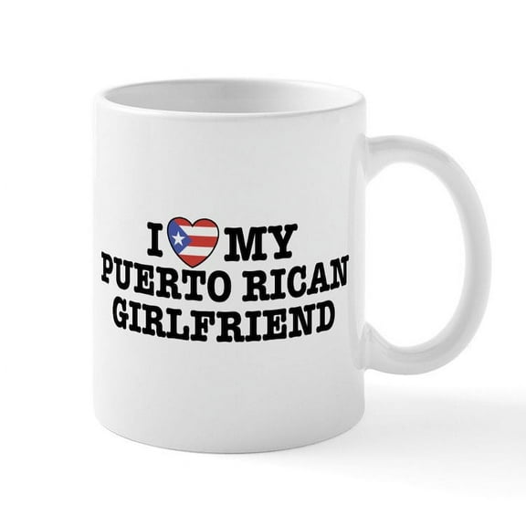 CafePress - I Love My Puerto Rican Girlfriend Mug - 11 oz Ceramic Mug - Novelty Coffee Tea Cup
