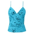 thumbnail image 1 of Camiseta sin mangas de malla transparente y lentejuelas para mujer: ligera, para vacaciones, moda primavera/verano, 1 of 2