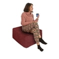 thumbnail image 2 of Faux Suede Rectangle Pouf, Digitally Printed Distressed Texture, Under Desk Foot Stool for Living Room Office Bedroom Dorm Essentials Ottoman with Cover, Red , 25", by Ambesonne, 2 of 3