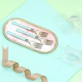 thumbnail image 2 of 24 Metallic Gold Blue 7" Forks Plastic Handle Disposable Party Home Supplies, 2 of 6