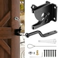 thumbnail image 3 of Ihvewuo Self-Locking Gate Latch Carbon Steel Post Mounted Fence Gate Latch Heavy Duty Automatic Gravity Lever Locking Fence Spring Cable Pull For Wooden Vinyl Gate, 3 of 10