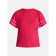 thumbnail image 6 of Time and Tru Women’s Crewneck Top with Lace Inset Flounce Sleeves, Sizes XS-XXXL, 6 of 6