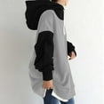 thumbnail image 5 of fartey Womens Casual Oversized Patchwork Hoodies Loose Fleece Liner Zip Up Long Hooded Sweatshirt With Pockets Long Sleeves Sweatshirts, 5 of 7