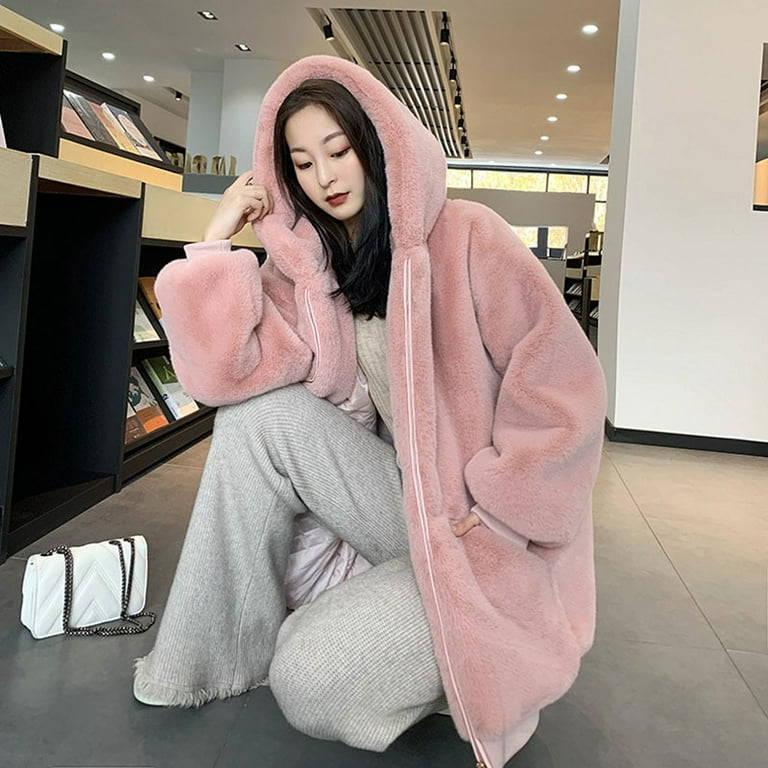 PIKADINGNIS Fashion Faux Fur Coat Women Winter Thicken Casual