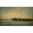 thumbnail image 2 of Daubigny, Charles Francois 32x20 Black Ornate Wood Framed with Double Matting Museum Art Print Titled - Le Marais de Canards, 2 of 4