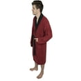 thumbnail image 4 of Men?s 100% Terry Cotton Bathrobe Toweling Gown Robe Two tone Maroon Large, 4 of 7