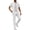 White, variant on Mens Summer Waffle Knit Business 2 Piece Set Casual Outfits Button Down Short Sleeve Shirt & Loose Drawstring Pants Textured Striped Tracksuit Walking Suits Big and Tall Size S-3XL White