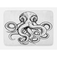 thumbnail image 1 of Octopus Bath Mat, An Illustration of An Octopus in A Dynamic Woodblock Style Monochromic Artwork, Non-Slip Plush Mat Bathroom Kitchen Laundry Room Decor, 29.5 X 17.5 Inches, Brown White, Ambesonne, 1 of 2
