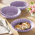 thumbnail image 2 of The Pioneer Woman Colette Stoneware Dinner Bowls, Purple, Set of 4, 2 of 7