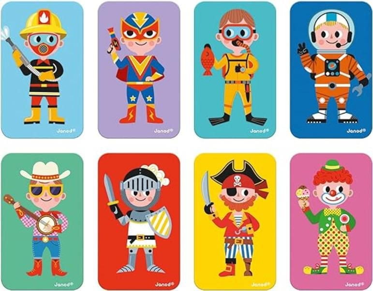 Janod - Costumes de Garçons Magneti’book - Jeu Éducatif - 36 Aimants et 8 Cartes - Créez des Tenues - Développe les Compétences Motrices Fines et la Créativité - À partir de 3 Ans - J02719