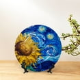 thumbnail image 6 of Wukai Whimsical Sunflowers Night Sky Print Decorative Plate for Display,Bone China Decorative Plate, Ceramic Dinner Plate with Stand, Vertical Ceramic Plate-7in, 6 of 6