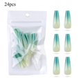 thumbnail image 1 of 24pcs Coffin False Nails Full Cover French Ballerina Fake Nails Press On Nails, 1 of 3