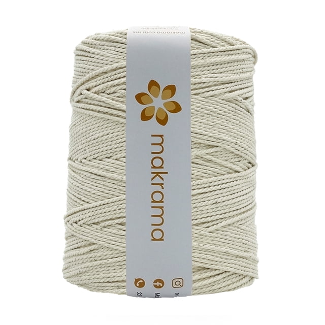 Makrama Cuerda de Algodón Hilo Cuerda / Cordón 2mm Crudo 2 mm x 340 metros Crudo Makrama Cuerda 2mm